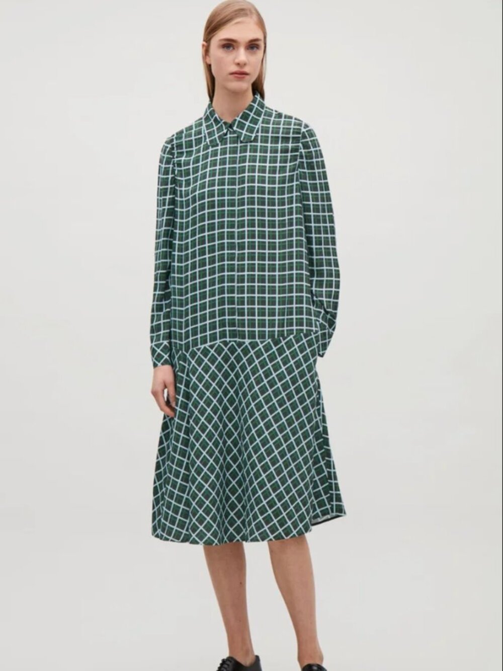 COS Check Drop Waist Dress